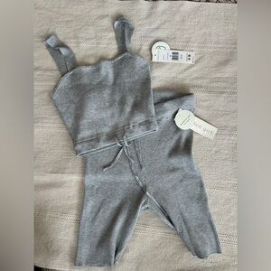Madden Girl Gray Ribbed Knit Top & Shorts